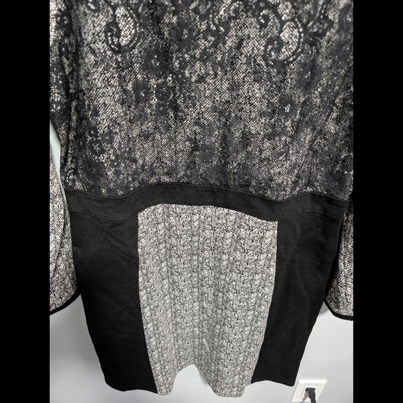 Katherine Barclay Montreal Elegant Black and White  Dress With Lace Detail - Picture 3 of 11